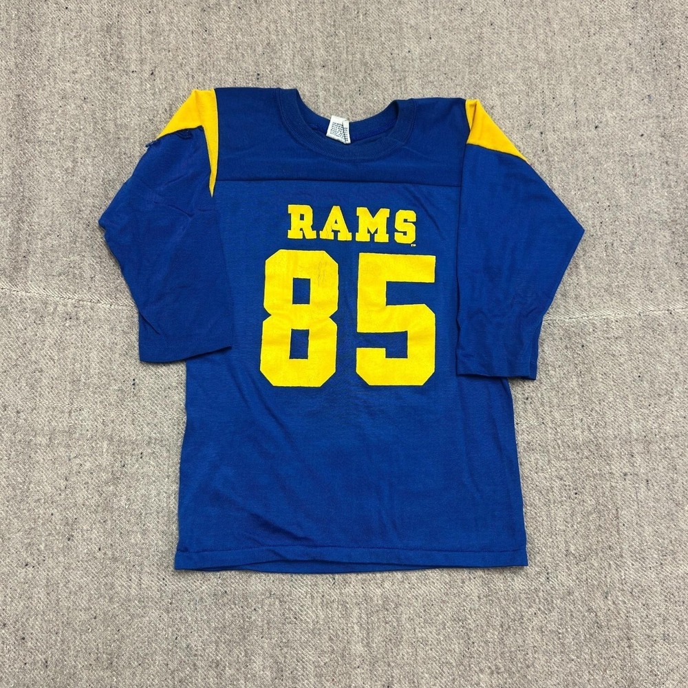 Vintage Los Angelos Rams Jersey Boys Medium Blue 1980s NFL